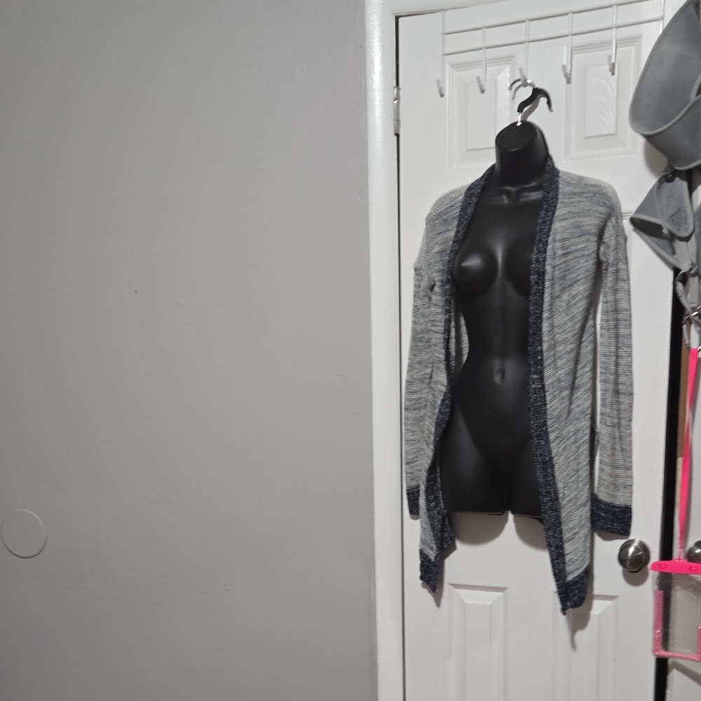 Elegant Women's Gray and Black Cardigan